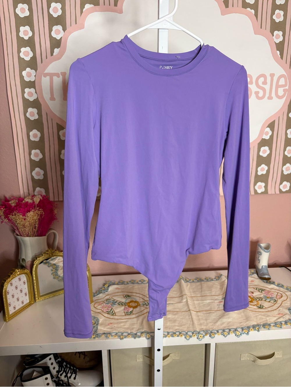 Pumiey Purple Long-Sleeve Bodysuit